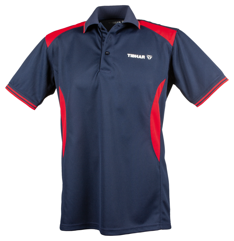 Tibhar Shirt Cosmos polyester marineblauw/rood