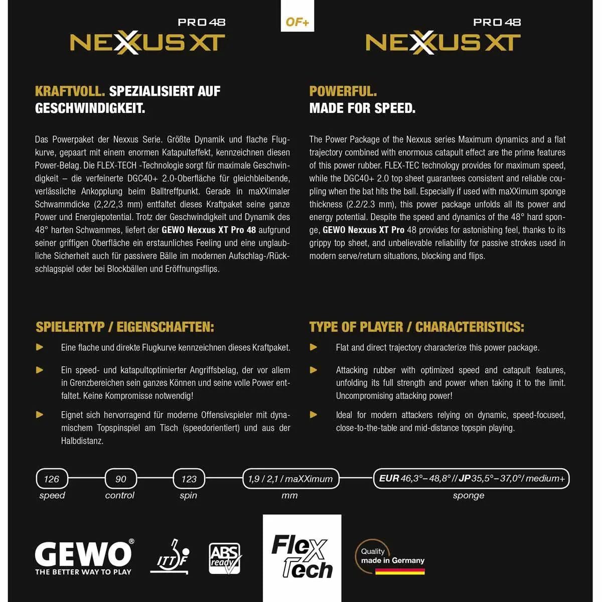 Gewo Nexxus XT Pro 48 Gewo SE - tabletennisstore.eu